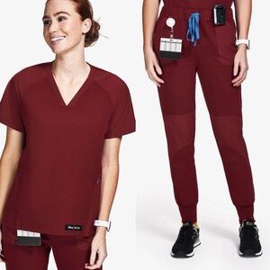Figs X DISNEY Mickey Mouse Capsule Collection Burgundy Scrub SET
